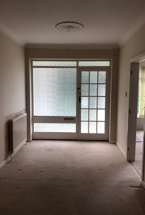 Interior room of a bungalow in Branksome, Poole before being refitted and refurbished by INKSPACE Architects and Interior Designers