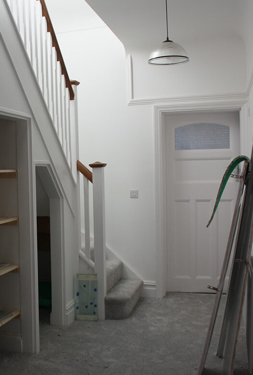 Hallway in a 1920’s house in Bournemouth being redesigned and refurbished by INKSPACE Architects and Interior Designers