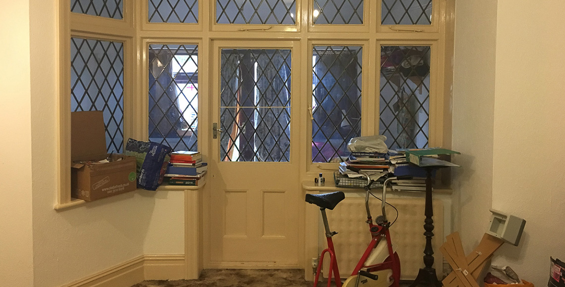 Entrance hall in a traditional 1920’s house in Bournemouth being redesigned and refurbished by INKSPACE Architects and Interior Designers