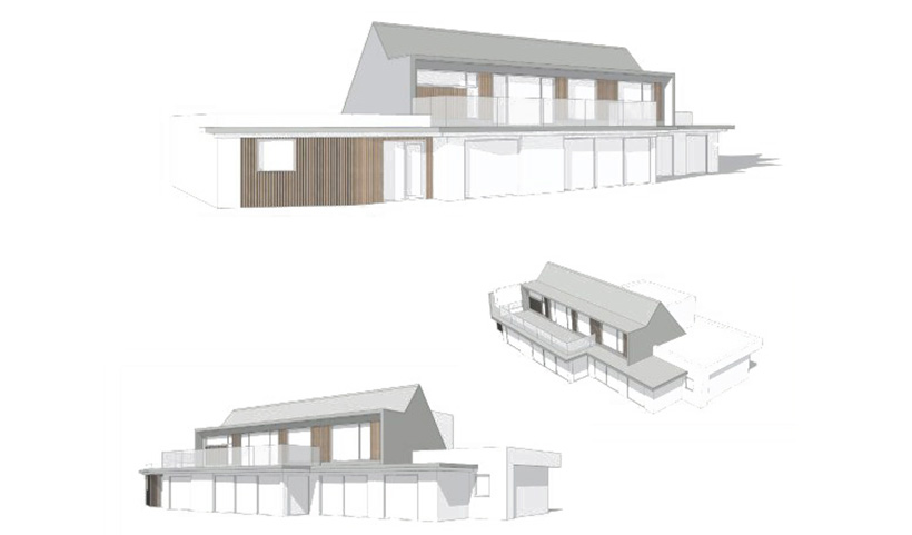 RIBA Workstage 3 Proposed Perspective View by INKSPACE Architects and Interior Designers in Dorset, Devon and Cornwall