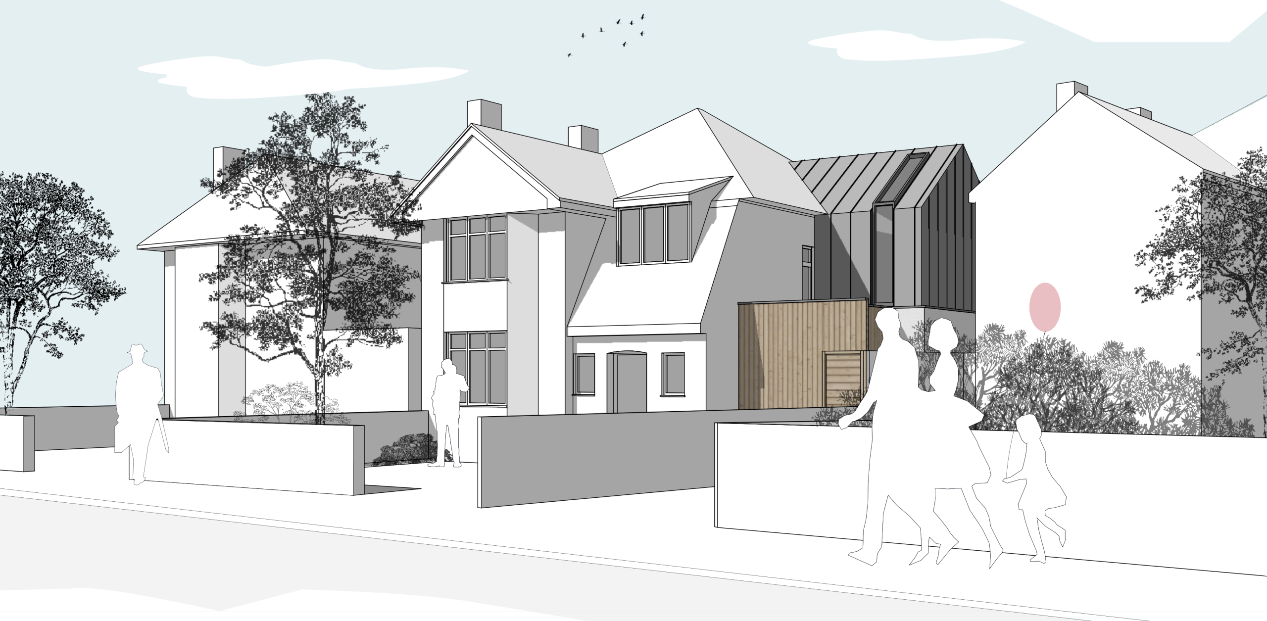 Contemporary side and rear home extension in Poole, Dorset