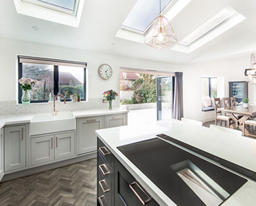 Luxury kitchen / dining area, designed by INKSPACE, Interior Designers in Dorset, Devon and Cornwall