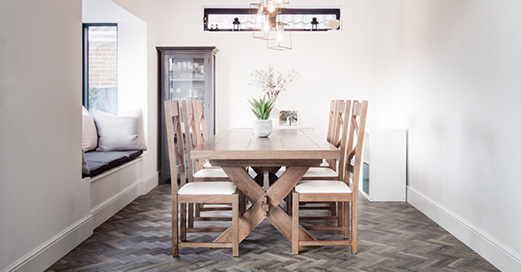 Dining area, designed by INKSPACE, Interior Designers in Dorset, Devon and Cornwall