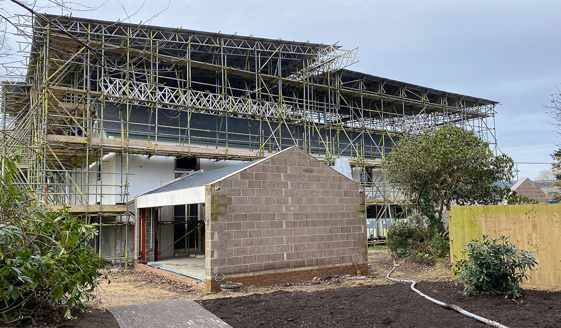 New Forest Manor - In Progress with scaffolding - Inkspace Architects