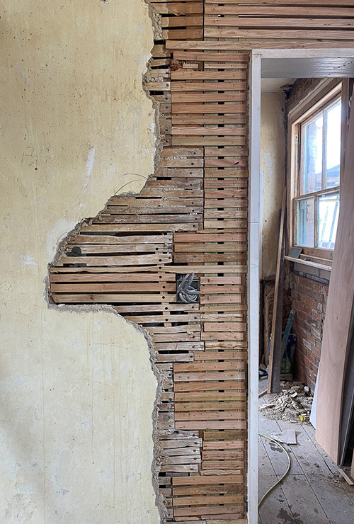 New Forest Manor - interior lath and plaster - Inkspace Architects